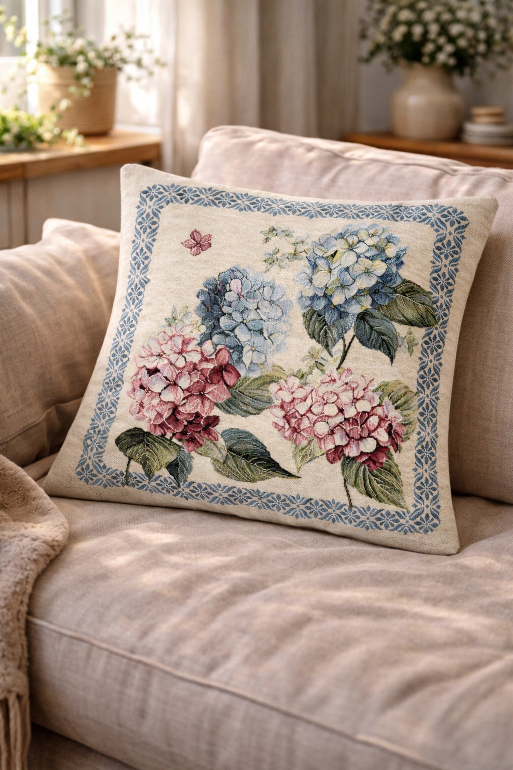 Poszewka Dekoracyjna Na Poduszkę Gobelinowa 45x45 cm Kotki