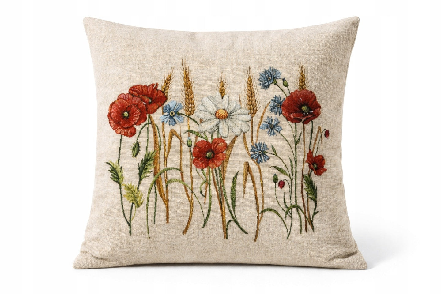 Poszewka Dekoracyjna Na Poduszkę Gobelinowa 45x45 cm Polne Kwiaty