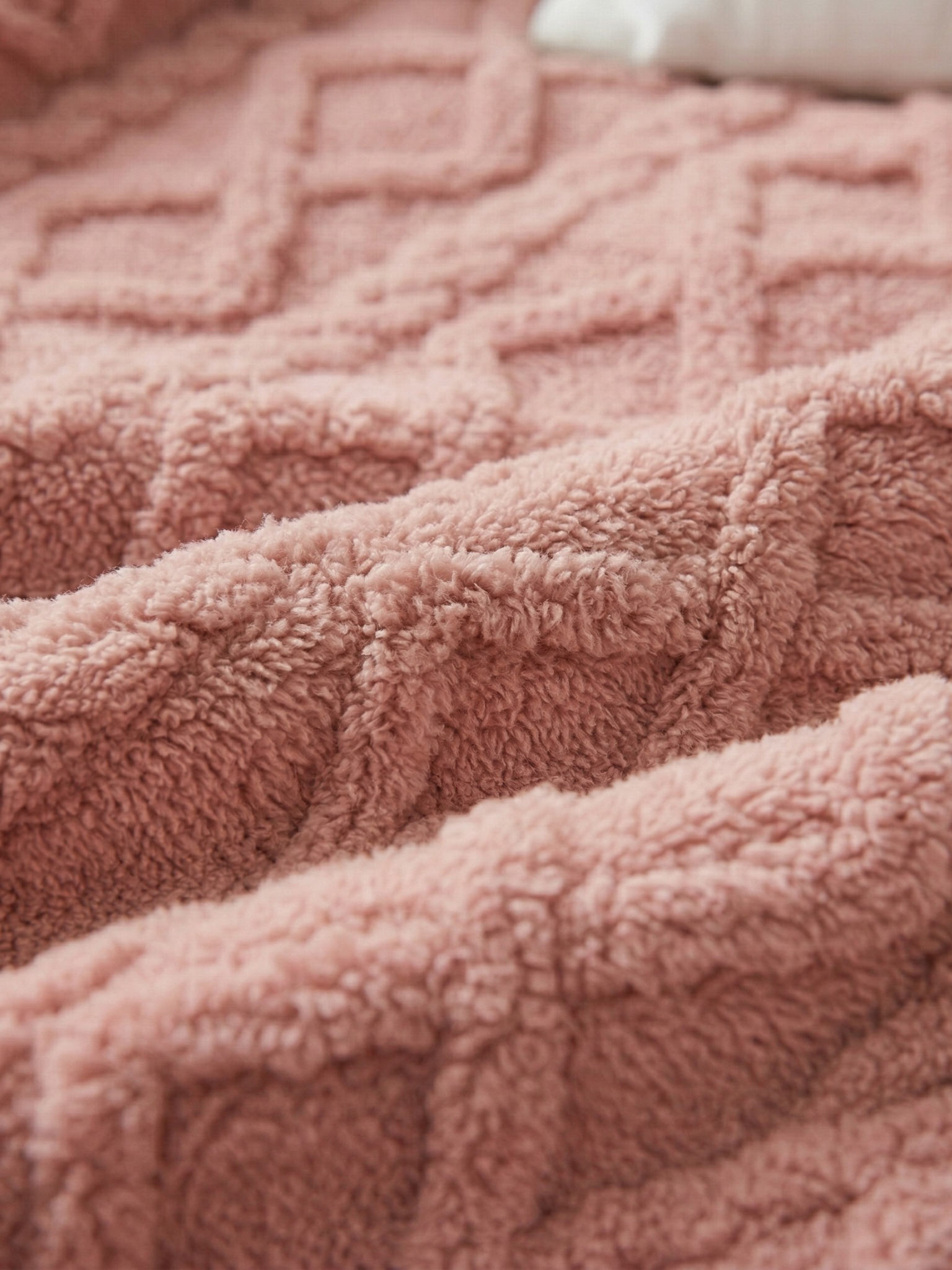 Miękki Koc Baranek Ciepły Dwustronny Różowy