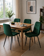 Krzesło welurowe GREEN BLACK VELVET ciemnozielone
