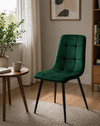 Krzesło welurowe GREEN BLACK VELVET ciemnozielone