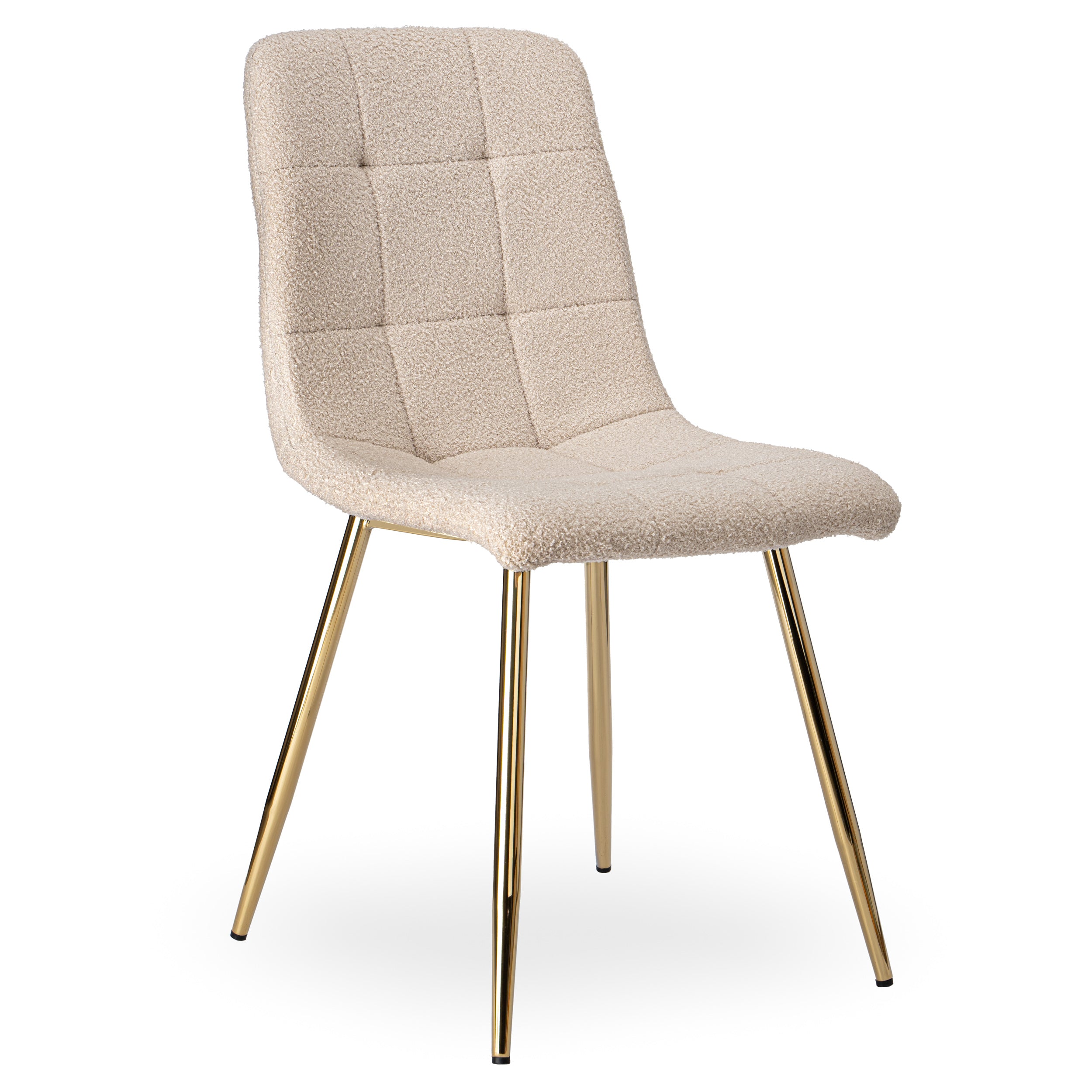 Krzesło boucle BEIGE GOLD TEDDY beżowe