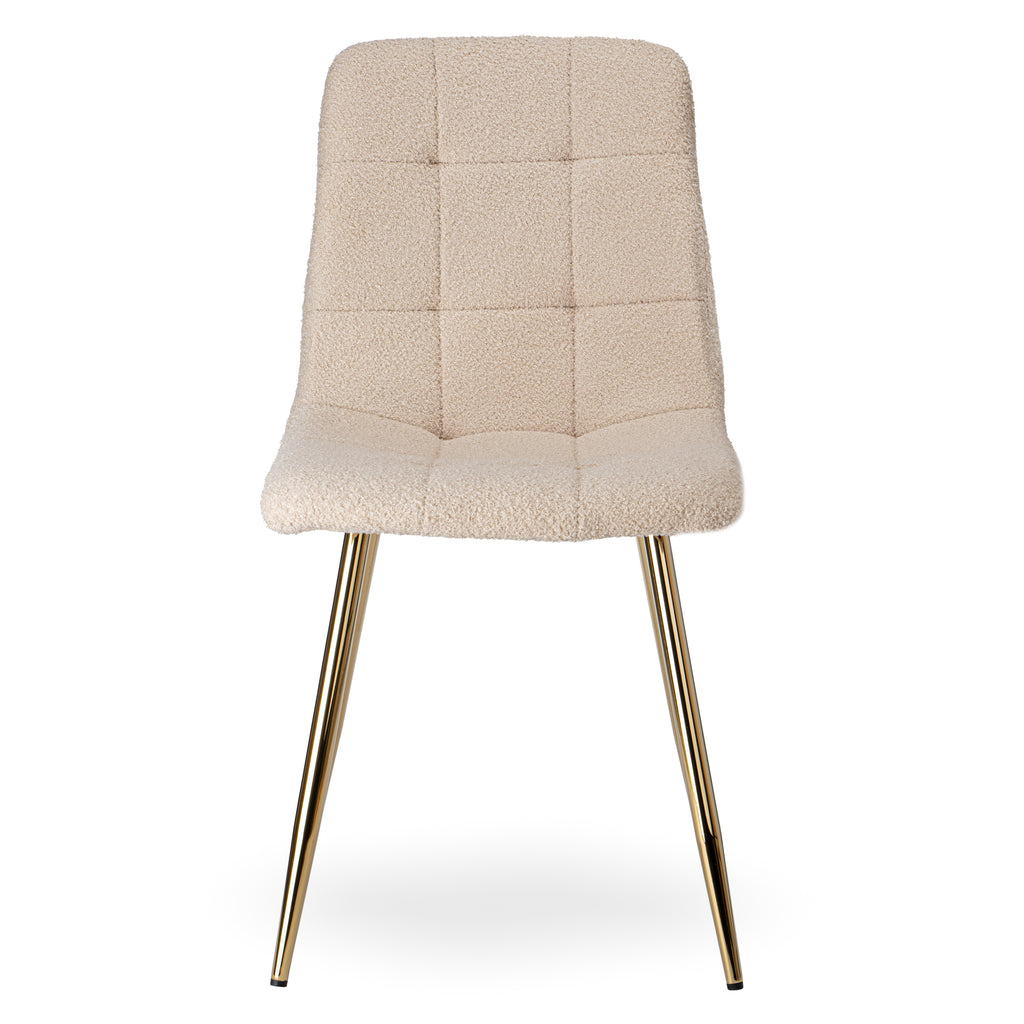 Krzesło boucle BEIGE GOLD TEDDY beżowe