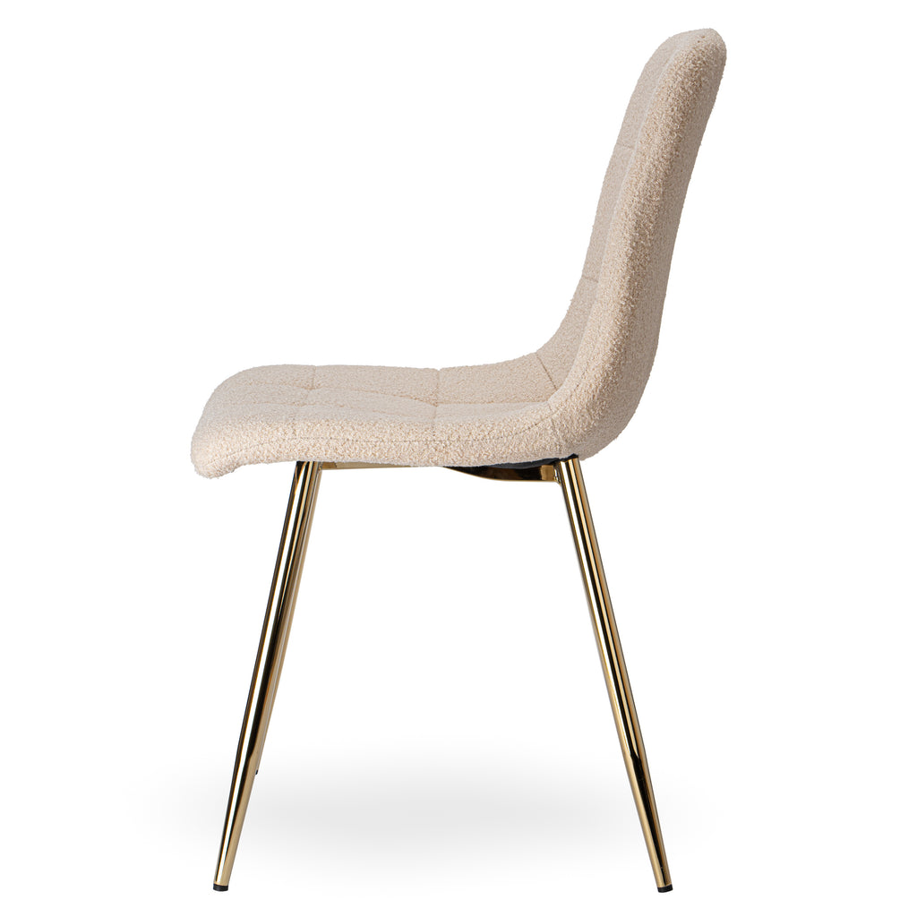 Krzesło boucle BEIGE GOLD TEDDY beżowe