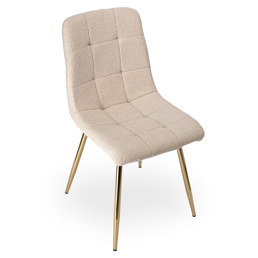Krzesło boucle BEIGE GOLD TEDDY beżowe