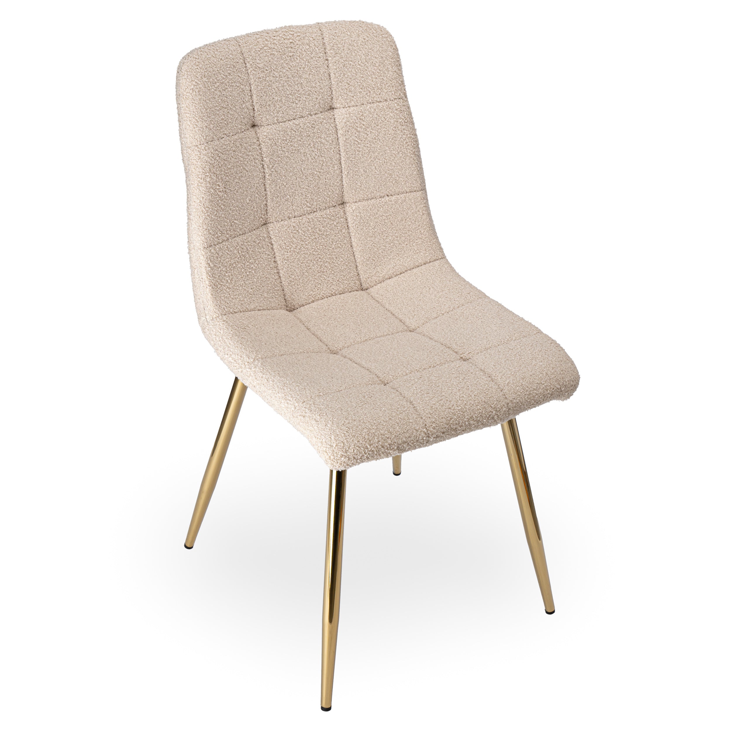 Krzesło boucle BEIGE GOLD TEDDY beżowe