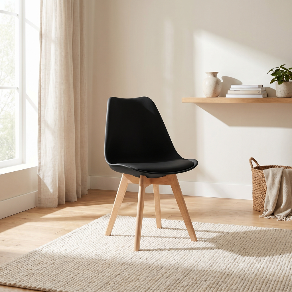 Krzesło loftowe skandi WOOD'n'BLACK czarne