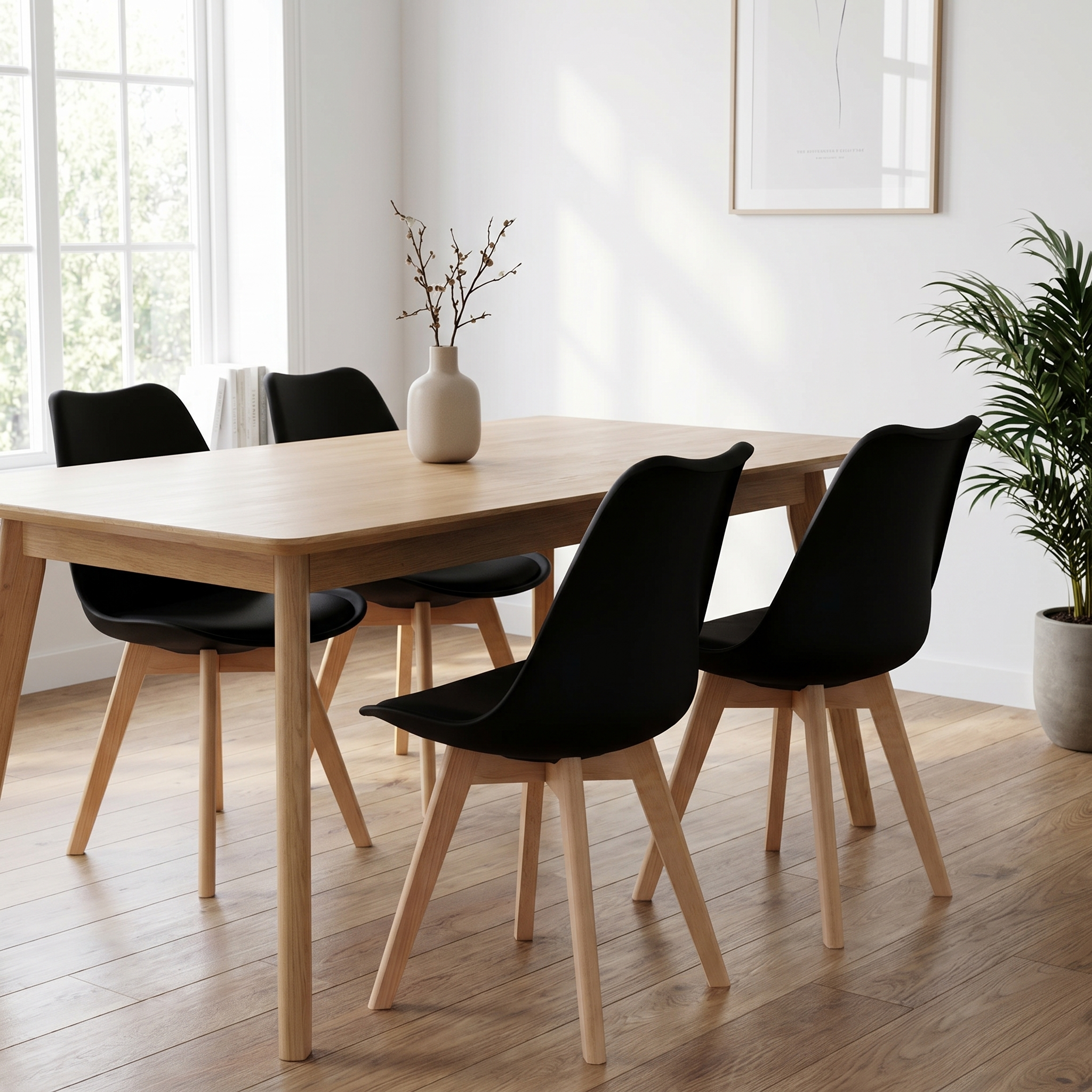 Krzesło loftowe skandi WOOD'n'BLACK czarne