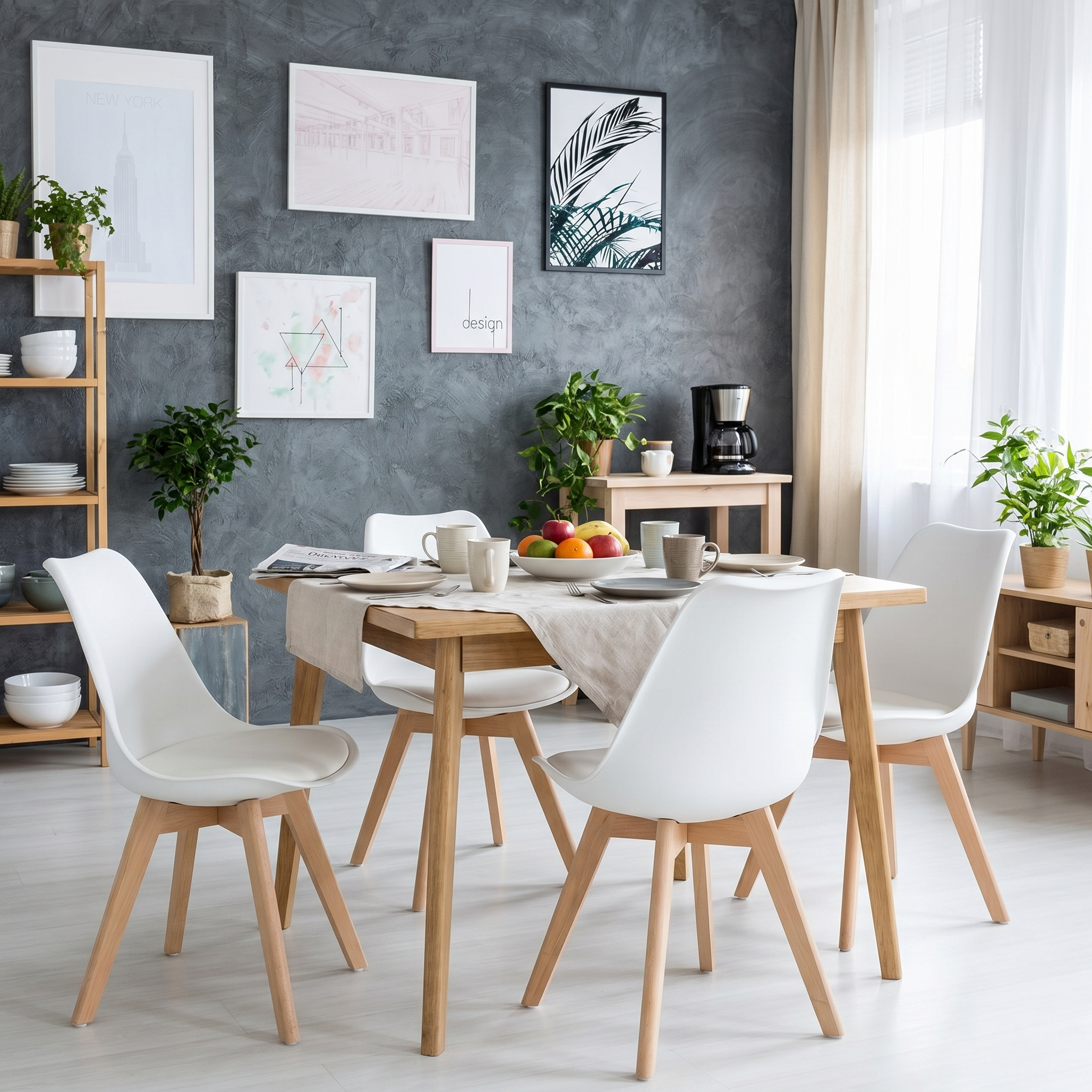 Krzesło loftowe skandi WOOD'n'WHITE białe