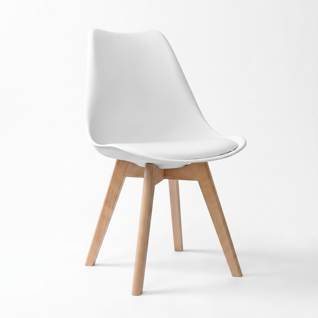 Krzesło loftowe skandi WOOD'n'WHITE białe