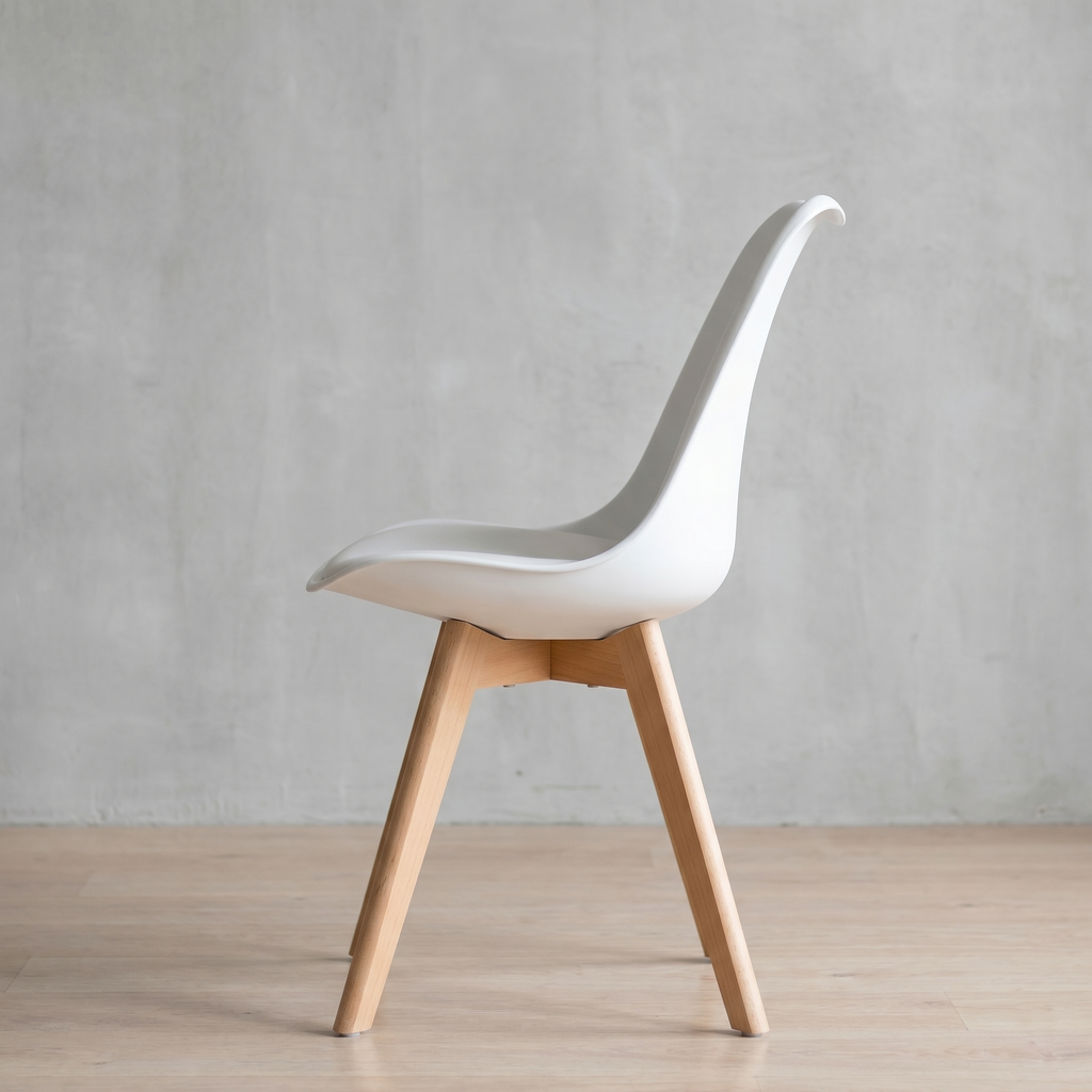 Krzesło loftowe skandi WOOD'n'WHITE białe