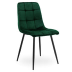 Krzesło welurowe GREEN BLACK VELVET ciemnozielone