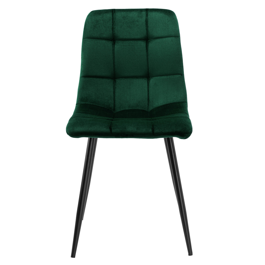 Krzesło welurowe GREEN BLACK VELVET ciemnozielone