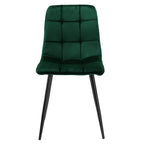 Krzesło welurowe GREEN BLACK VELVET ciemnozielone