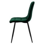 Krzesło welurowe GREEN BLACK VELVET ciemnozielone