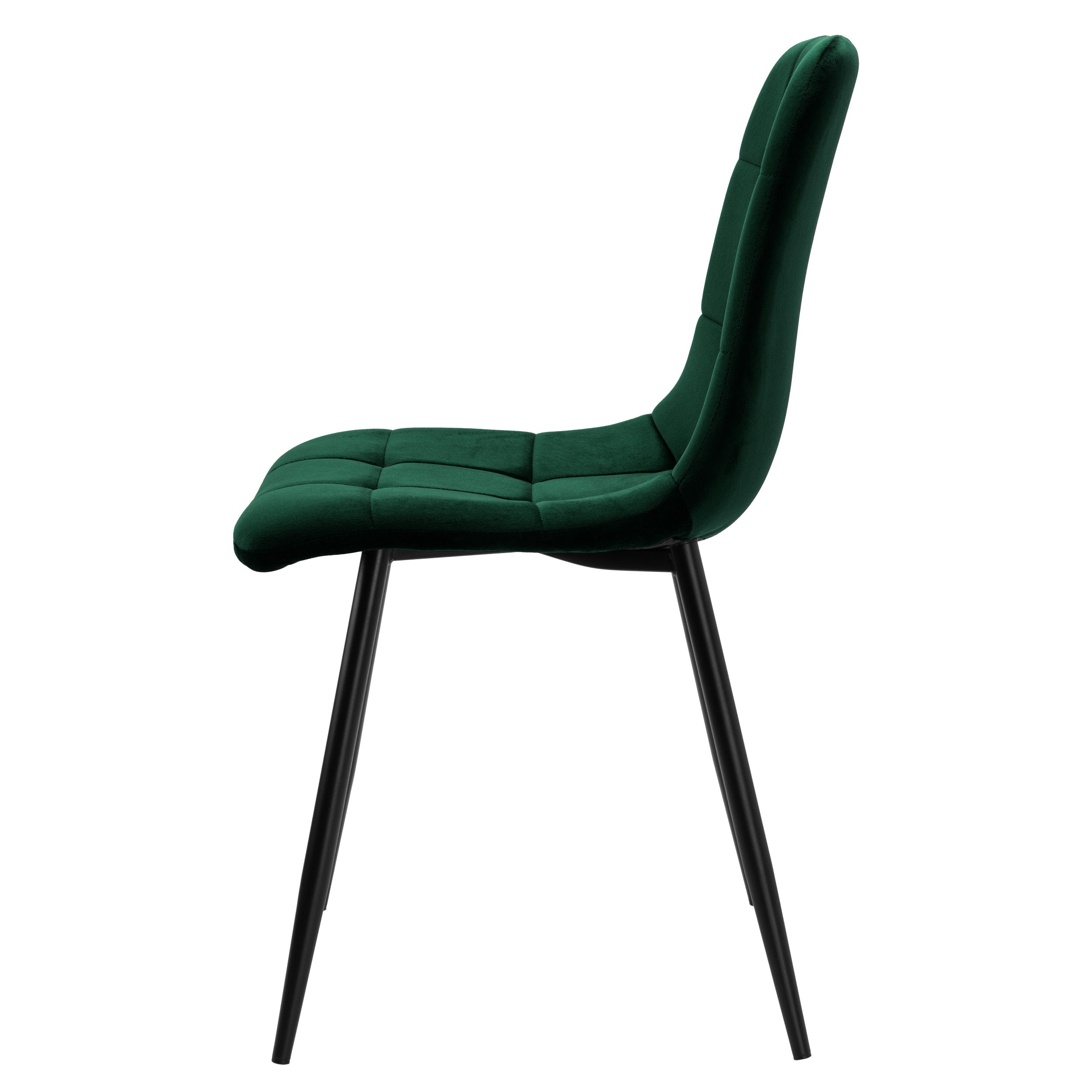 Krzesło welurowe GREEN BLACK VELVET ciemnozielone