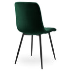 Krzesło welurowe GREEN BLACK VELVET ciemnozielone