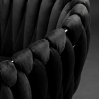 Krzesło welurowe plecione SO BLACK VELVET czarne
