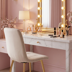 Krzesło welurowe BEIGE GOLD VELVET beżowe