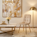 Krzesło welurowe BEIGE GOLD VELVET beżowe
