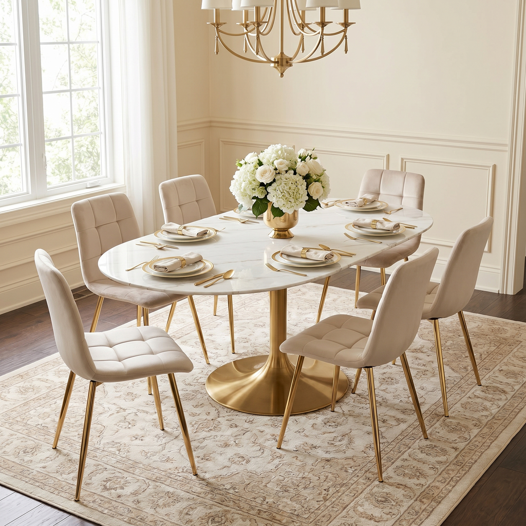 Krzesło welurowe BEIGE GOLD VELVET beżowe