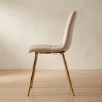 Krzesło welurowe BEIGE GOLD VELVET beżowe